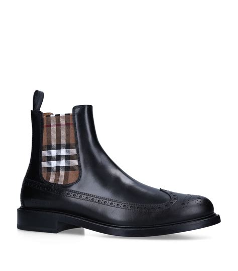 burberry leather & vintage check crossbody bag|Leather Creeper Low Chelsea Boots .